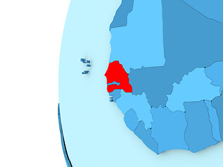 Image showing Senegal on blue globe