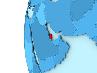 Image showing Qatar on blue globe