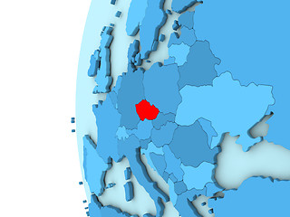 Image showing Czech republic on blue globe