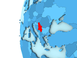 Image showing Serbia on blue globe