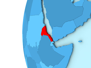 Image showing Eritrea on blue globe