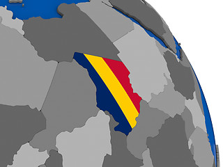 Image showing Chad and its flag on globe