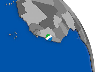 Image showing Sierra Leone and its flag on globe