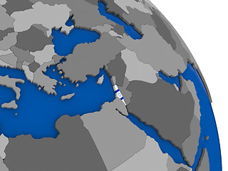 Image showing Israel and its flag on globe