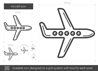 Image showing Aircraft line icon.