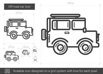 Image showing Off-road car line icon.