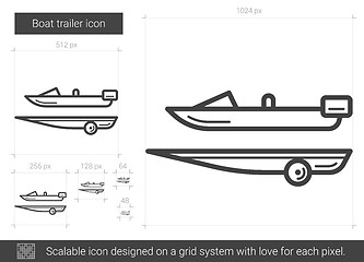 Image showing Boat trailer line icon.