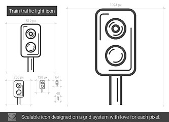 Image showing Train traffic light line icon.