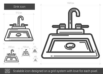 Image showing Sink line icon.