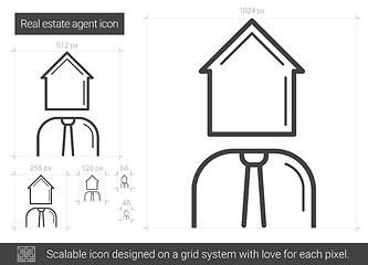 Image showing Real estate agent line icon.