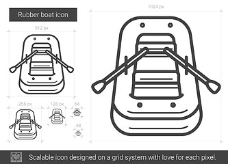 Image showing Rubber boat line icon.