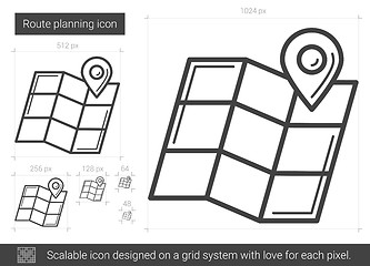 Image showing Route planning line icon.