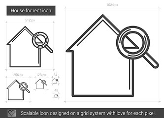 Image showing House for rent line icon.