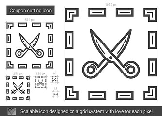 Image showing Coupon cutting line icon.