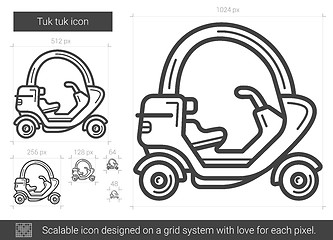 Image showing Tuk tuk line icon.