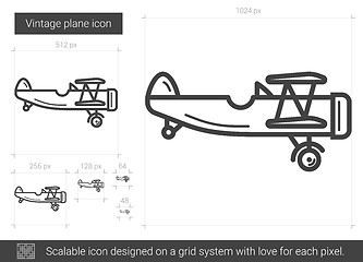 Image showing Vintage plane line icon.