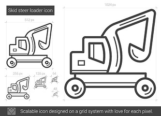 Image showing Skid steer loader line icon.
