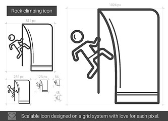 Image showing Rock climbing line icon.