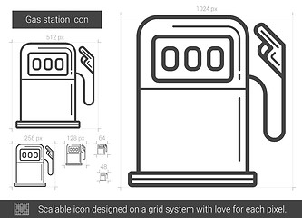 Image showing Gas station line icon.