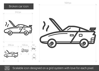 Image showing Broken car line icon.