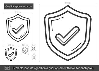 Image showing Quality approved line icon.