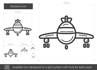 Image showing Airplane line icon.