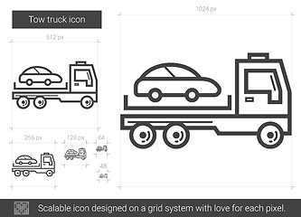 Image showing Tow truck line icon.