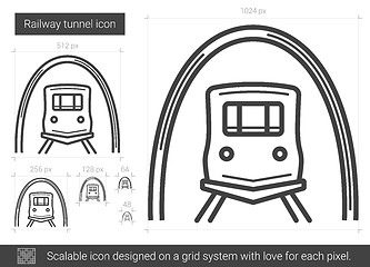 Image showing Railway tunnel line icon.