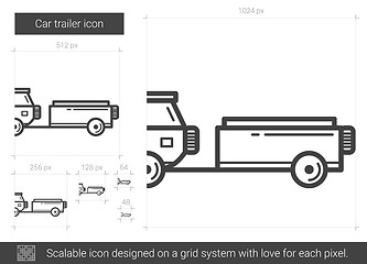 Image showing Car trailer line icon.