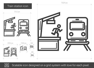 Image showing Train station line icon.