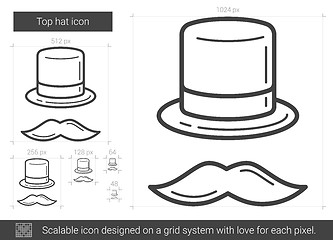 Image showing Top hat line icon.