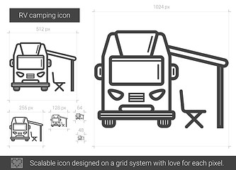 Image showing RV camping line icon.