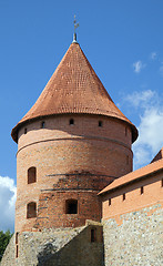 Image showing Tower of the Trakai Castle near Vilnius