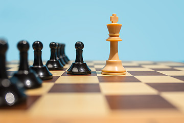 Image showing The chess board and game concept of business ideas and competition.