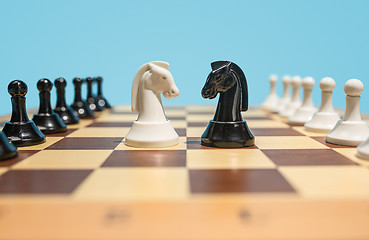 Image showing The chess board and game concept of business ideas and competition.