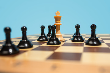 Image showing The chess board and game concept of business ideas and competition.