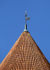 Image showing Tower roof of the Trakai Castle near Vilnius