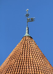 Image showing Tower roof of the Trakai Castle near Vilnius