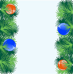 Image showing Colorful festive background from branches with toy