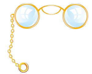 Image showing Spectacles pince-nez on white background is insulated