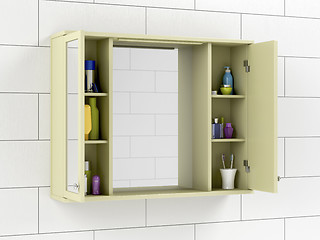 Image showing Mirror cabinet in the bathroom