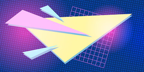 Image showing triangle 1980 background retro vector