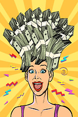 Image showing woman dream about money