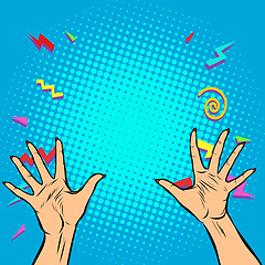 Image showing woman hands fingers high five