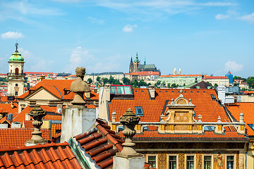 Image showing St Vitus cathedral and roofs