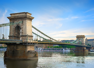 Image showing Chain bridge on Danube