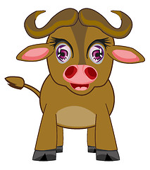 Image showing Cartoon animal buffalo on white background is insulated