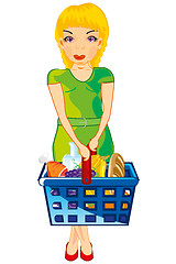 Image showing Making look younger girl with product in basket