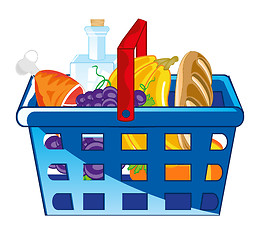 Image showing Shop basket pervaded product on white background