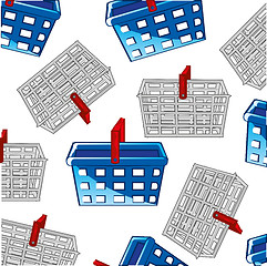 Image showing Baskets for buying in shop decorative pattern